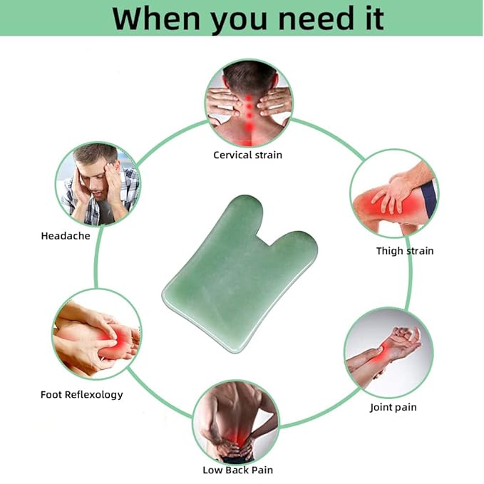 Gua Sha Facials Tools for Nose Massage Tools Board Natural Jade Stone for SPA Acupuncture Therapy Trigger Point Treatment