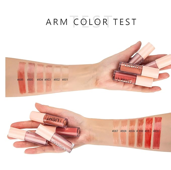 6PCS Lip Oil Light Lipgloss Set, Moisturizing Hydrating Lip Glow Oil Lip Gloss Kit High Shine Lip Plumping Glass Finish Liquid Lipstick for Women (Set A)