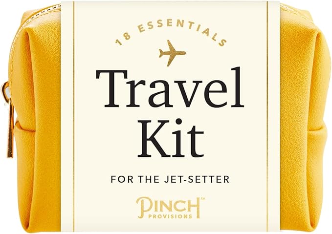 Pinch Provisions Travel Kit, includes 18 Must-Have Emergency Essential Items for Travelling, Ideal Road Trip or Airport Gift for Friends, Family & Peers, Portable Pouch