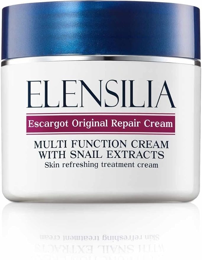 Elensilia Original Escargot Facial Repair Cream 1.76 oz - 80% French Mucin for Moisturizing - Bouncy Gel Texture - Long-Lasting Hydration, Wrinkle and Blemish care - Korean Skincare