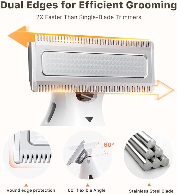 Mini Bikini Trimmer for Women - Intimate Pubic Hair Removal, Electric Body Groomer, Small Portable Wet/Dry Shaver, Magnetic Blade, USB-C Rechargeable with Travel Case, Easy to Clean (White)