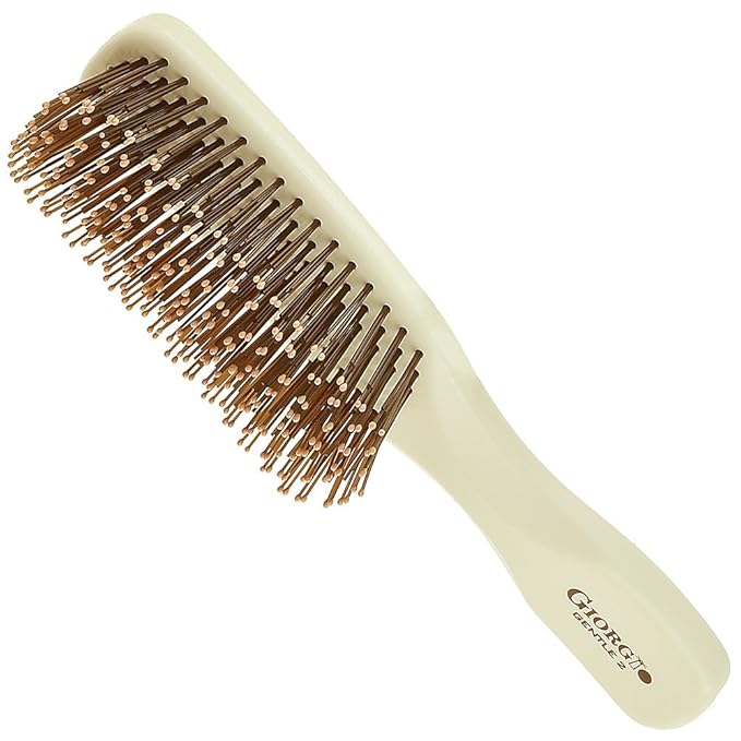 Giorgio Gentle Detangler Hair Brush - Dual Length Bristles, Scalp Massager and Travel Brush for Fine to Thick Hair, Wet or Dry