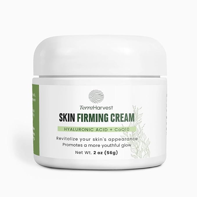 Skin Firming Cream – DMAE, Hyaluronic Acid & Coenzyme Q10 – Enhances Firmness & Hydration for Face, Neck, Eyes & Lips – Youthful, Toned Complexion 2 oz