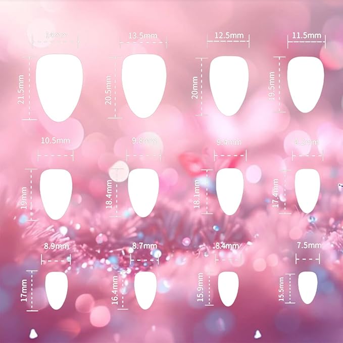 Tortoise Pattern Press on Nails 3D Heart Gel Glue on Fingernails 24Pcs French Acrylic Full Cover Fake Nails Glossy Pink Glitter Medium Almond False Nail Curve Stick on Nail for Holiday Manicure Art