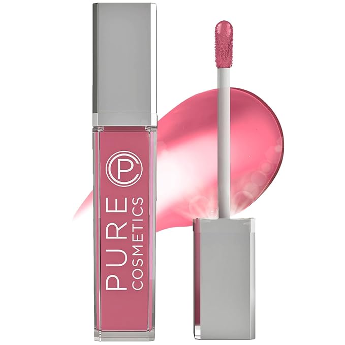 Pure Illumination Light-Up Lip Gloss with LED-Lit Applicator Brush + Side Mirror, Non-Sticky, Moisturizing Hydrating Lip Glosses with Lanolin, Jojoba Oil, & Vitamin E, Girl Crush