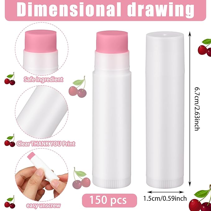 Demissle 150 Pcs Unlabeled Lip Balm Guests