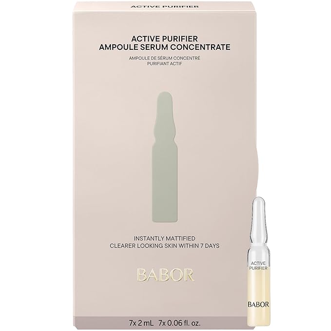 BABOR Active Purifier Ampoule Concentrates for Face with Tea Tree Oil, Refine, Purify, Revitalize Dull and Dry Skin, Clean & Vegan, Results in 7 Days