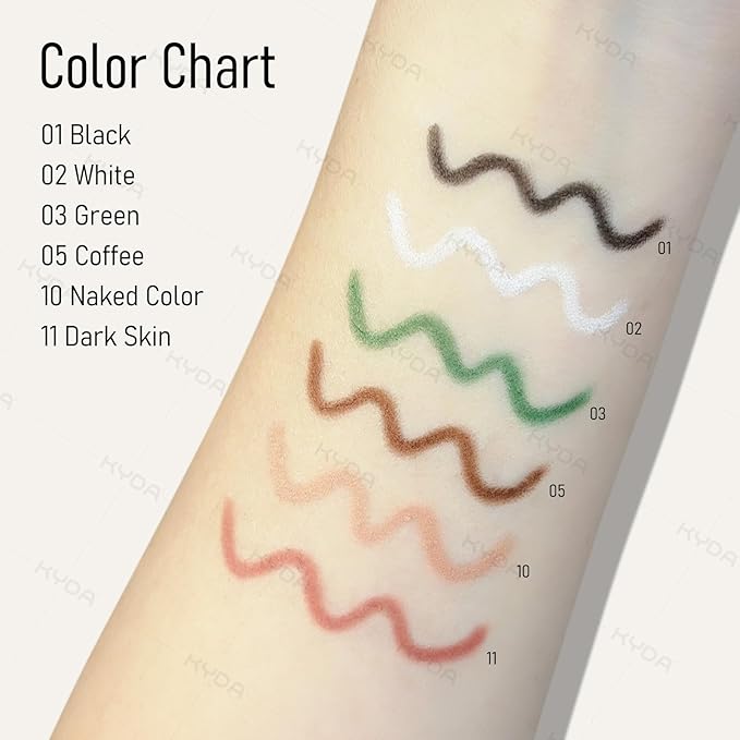 KYDA 2 Pcs Gel Eyeliner, Natural Eyeliner Cream for Older Women, Waterline Matte Eye Liner with Brushes, Waterproof Smudge Proof Smoky Eyeshadow, Multiuse Eyes Makeup Stick, Naked Color