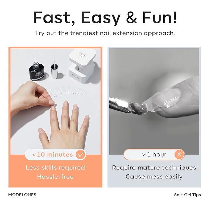 Modelones Short Coffin Nail Tips - 500Pcs Fake Nails Gel Tips Half Matte Full Cover No Filed Stronger Press on for Manicure Extension Art DIY Salon 10 Sizes