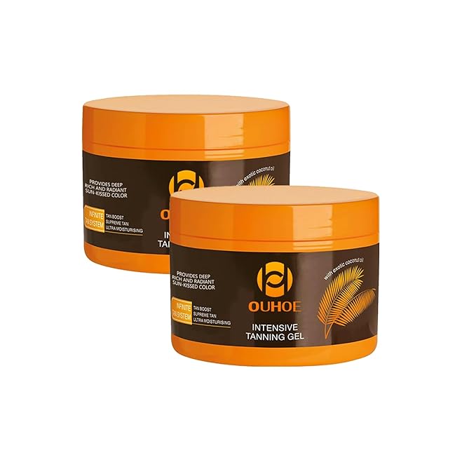 Brown Tanning Gel Tanning Cream,Tanning Accelerator Cream, Soft Brown Intensive Tanning Luxe Gel,Tanning Luxe Gel, Tanning Cream for Sunbeds & Outdoor Sun 150g*2PCS