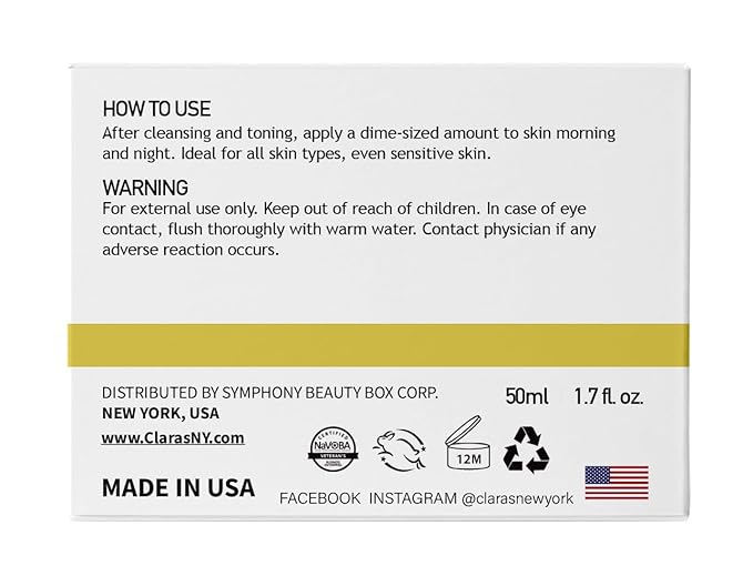 CLARA'S NEW YORK Advanced Rejuvenating Collagen Cream, Anti-Wrinkle and Made for Healthy Glowing Skin, Rich, Non-sticky, Fast-absorbing Formula 50ml MADE IN USA