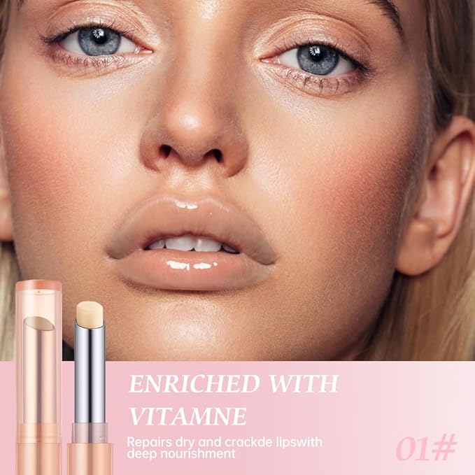 Color-Changing Lip Balm, Moisturizing Hydrating Tinted Lip Balm for Dry Lips, Long-Lasting Nourishing Lipstick, Glossy Lip Tint, Lip Care for Smooth, Soft Lips.1#