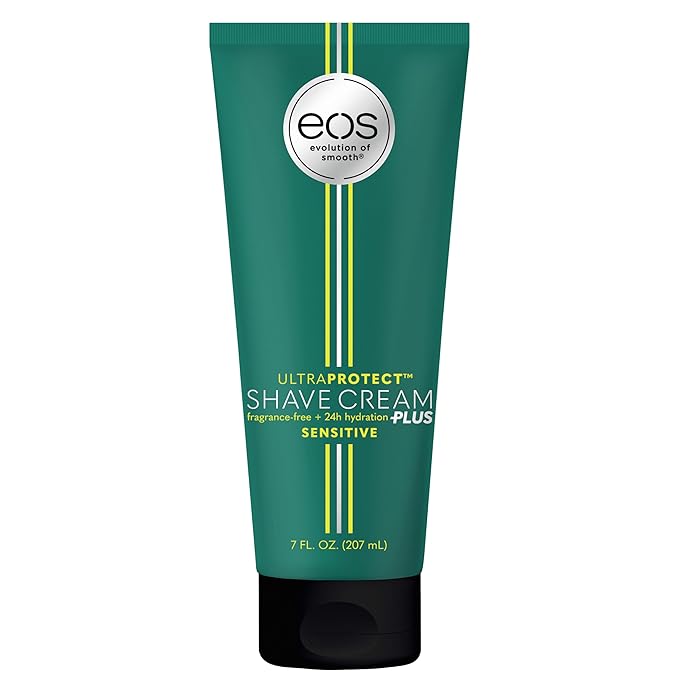 eos UltraProtect Men’s Shave Cream- Sensitive, 24-Hour Hydration, Unscented, Non-Foaming Formula, 7 fl oz