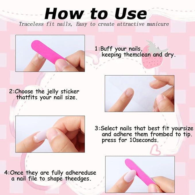 24Pcs Star Press on Nails Medium Almond Fake Nails Cute Bow Star with Rhinestones Glitter Designs Full Cover Pink White Glue on Nails French Tip False Nails for Women Girls Artificial Acrylic Nails