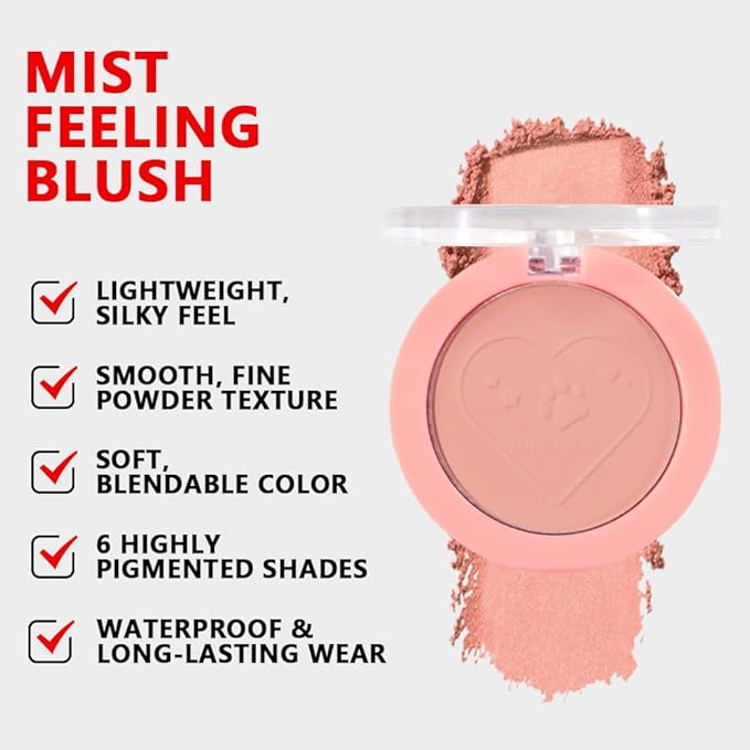 Matte Blush Powder for Cheeks, Cruelty Free Makeup – Long Lasting Natural Face Blusher Makeup, Lightweight Blendable Cheek Color Palette for Women All Skin Tones - #06 Nude Brown
