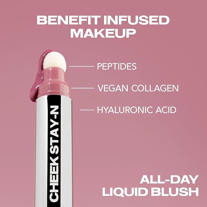 Sacheu Cheek STAY-N Liquid Blush for Cheeks — High Pigment, Buildable, Lightweight Cream Blush for Dewy & Radiant Flushed Cheeks — Long-lasting & Cruelty Free, Pretty in Pink Duo