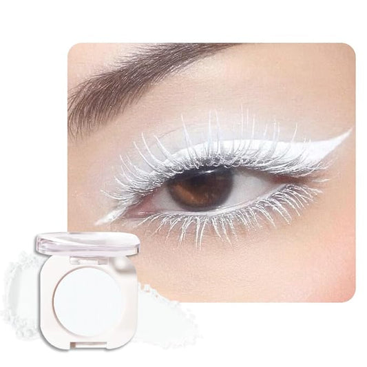 Matte White Single Eyeshadow Makeup, Neutral Cream Powde Eye Shadow for Women, White Matte Singles Eyeshadow Palette Pigmented Waterproof, sombras para ojos, Girls Monochrome Eyeshadows Gift 26