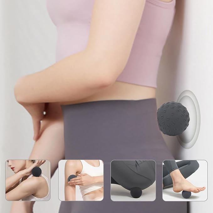 Massage Balls for Myofascial Release,Yoga Deep Tissue,Trigger Point Therapy & Foot Plantar Fasciitis,Muscle Soreness Massager Ball (3 Pack,Black)