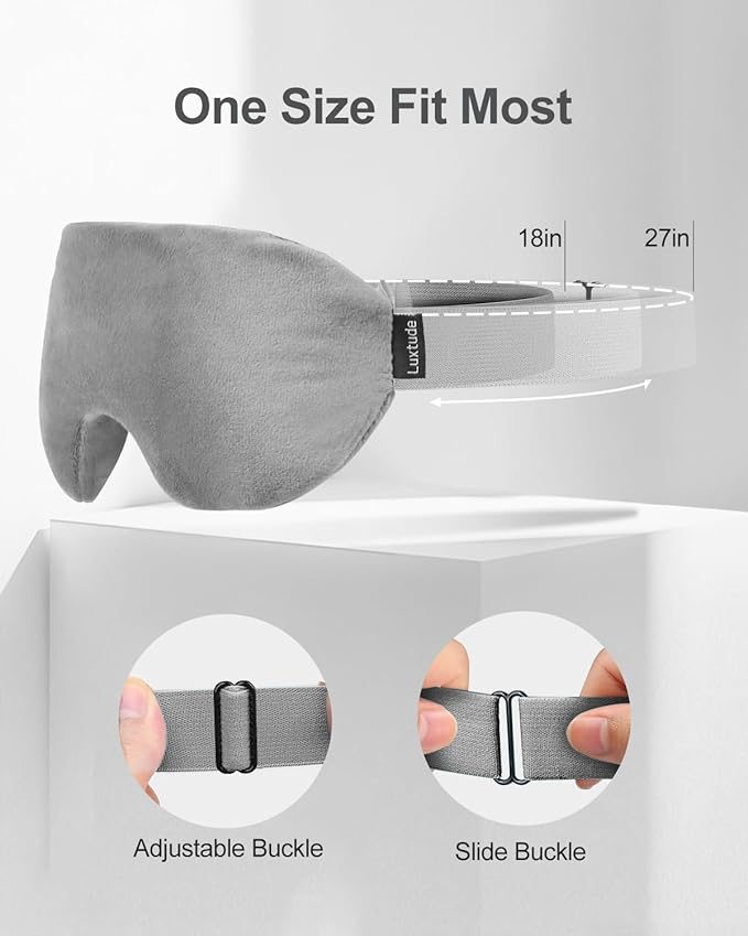 Luxtude Heated Eye Masks for Dry Eyes with Flaxseed & Lavender, Microwave Warm Eye Compress Moist Heat, Weighted Eye Mask for Sleeping, Hot Stye Eye Compress for Puffy Eyes, Dark Circles (Gray)