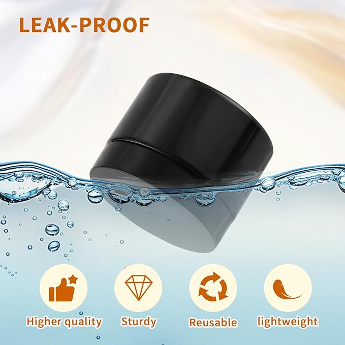 24 Pack 4 Oz Plastic Containers with black Lids, Empty BPA Free and Refillable Cosmetic Jars Travel Containers for Creams, Lotion, Bath Salts, Sugar Scrub, Slime, Lip Scrub, Makeup