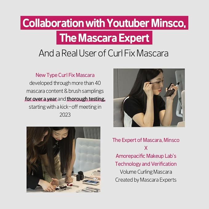 ETUDE Curl Fix Mascara, Lash Mascara, Strong Curl Up, Long-Lasting, Waterproof, Light-Weight, Korean Makeup, Beauty, Vegan Certified, Volume (0.27 Fl Oz)