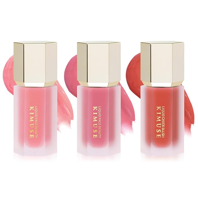 KIMUSE Liquid Blush - Soft Cream Blush for Cheeks, Long-Wearing, Waterproof & Smudge Proof, Dewy Finish