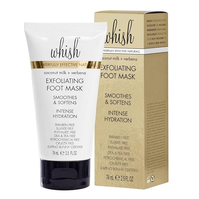 Whish Coconut Milk + Verbena Exfoliating Foot Mask - Smoothes & Softens, Intense Hydration
