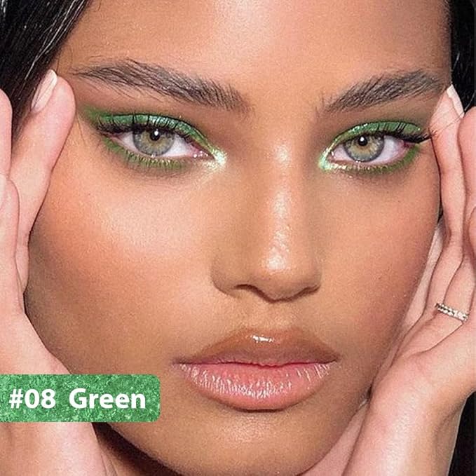 Kaely Green Waterline Pencil Eyeliner, Sharpenable Multi-Use Gel Eyeliner Pencil, Eye Liner Waterproof Smudge proof, Smooth Eye Makeup Liners, delineador de ojos contra el agua, 08