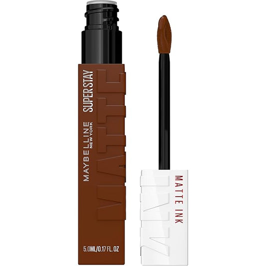 MAYBELLINE Super Stay Matte Ink Liquid Lipstick Makeup, Long Lasting High Impact Color, Up to 16H Wear, Champion (Intense Cool Brown)