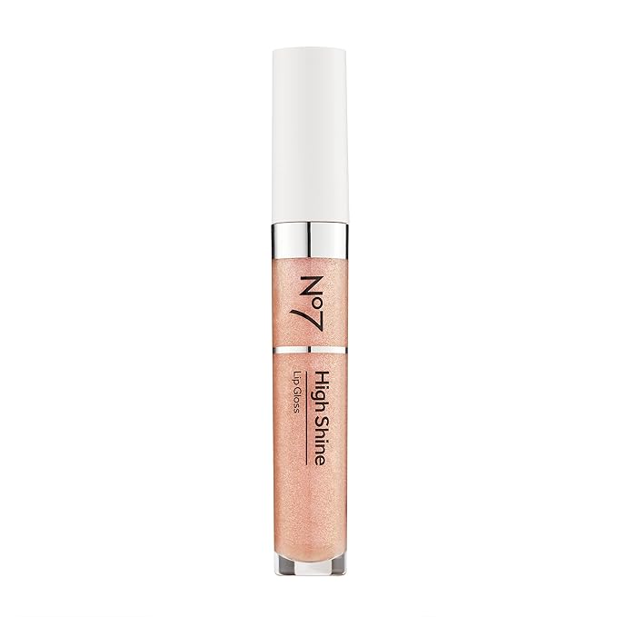 No7 High Shine Lip Gloss - Sparkling Rose - Moisturizing, High-Shine Lip Gloss with Jojoba Oil for Lips - Hydrating, Longwear Lip Makeup - Non-Sticky Formula (8ml)