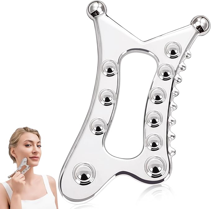 Metal Body Gua Sha Tool, 5 in 1 Muscle Scraper Tool, Lymphatic Drainage Massager for Self Care, Fascia Blaster for Cellulite, Trigger Point Massage Tools for Pain Relief