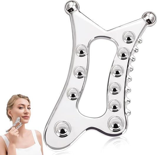 Metal Body Gua Sha Tool, 5 in 1 Muscle Scraper Tool, Lymphatic Drainage Massager for Self Care, Fascia Blaster for Cellulite, Trigger Point Massage Tools for Pain Relief