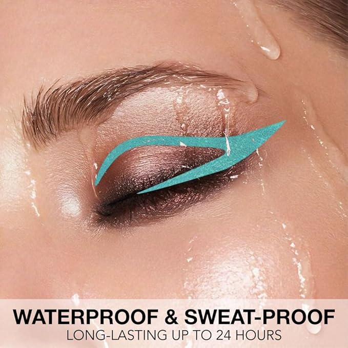 Lake Blue Matte Gel Eyeliner Pencil, Multi-Use Waterline Eyeliner with Sharpener, Sharpenable Eye Liner Waterproof Smudge Proof, High Pigmented Eye Makeup Liners, Vegan & Cruelty-Free 08