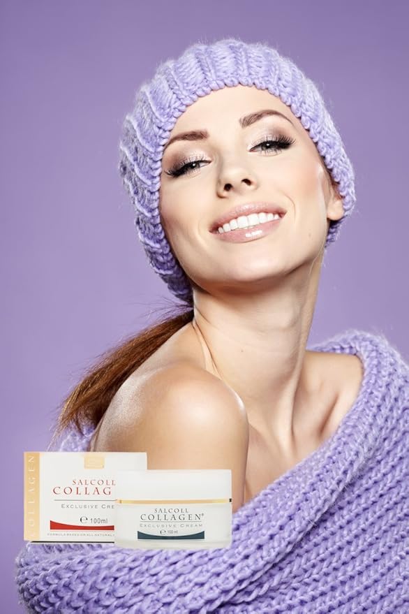 Salcoll Collagen - Anti-Aging Marine Collagen Face Cream - Firming Moisturizer for Fine Lines & Wrinkles, Day & Night Treatment, All Skin Types, 100 ml. Jar