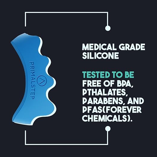PRIMALSTEP 2.0 FIRM EDITION Toe Separators - Extra Firm, Stretchy & Flexible - Thicker & More Durable - Dr. Recommended Toe Spacers - Loved by Those with Bunions or Plantar Fasciitis - (Blue, Large)
