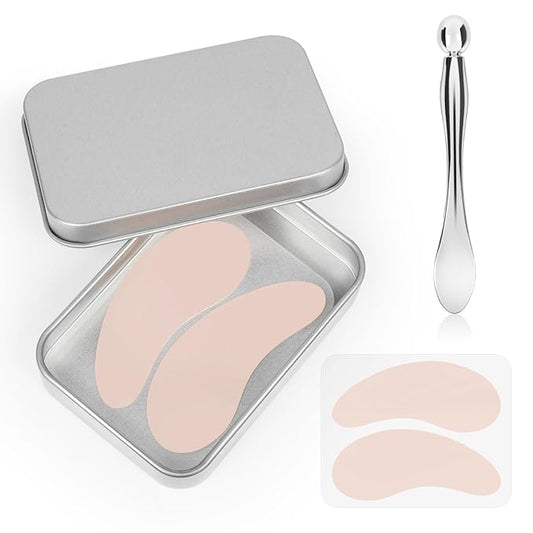 2 Pcs Under Eye Patches Silicone, Under Eye Patches Eye Patches Plump Fine Lines & Wrinkles, Tin Case