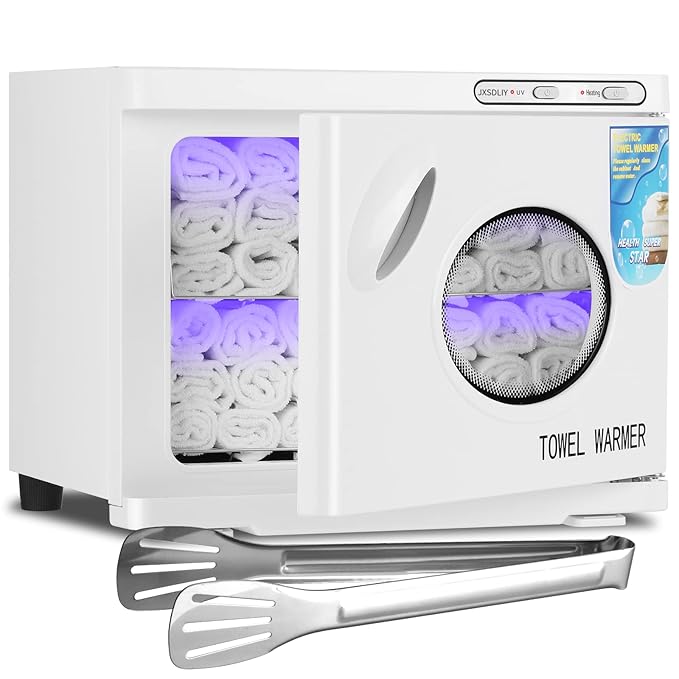 Hot Towel Cabinet 23L Large Capacity - JXSDLIY Professional Spa Hot Towel Warmers for Facials Towel Heater for Salon Beauty Hotel Bathroom Home Use Steam Towel Warmer with See-Through Window (white)