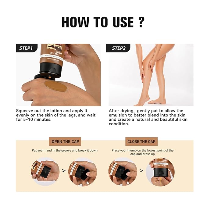 Legs Makeup Waterproof with Brush - No Transfer Body Concealer for Varicose Veins Appearance, Tattoo & Scar Cover Up for All Skin Tones, Waterproof (Fairest)