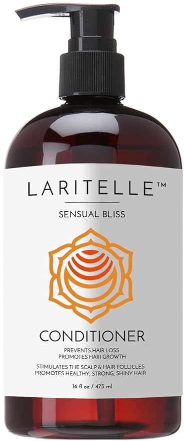 Laritelle Organic Conditioner Sensual Bliss – 16 oz – Deep Hydration & Anti‑Thinning, Organic Argan • Babassu • Apricot Kernel Oils & Keratin Protein – Color‑Safe, Cruelty‑Free