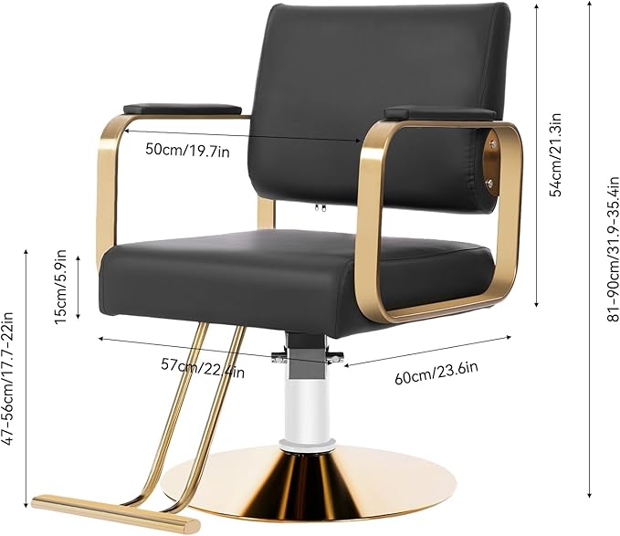 Barber Chair Salon Chair for Hair Stylist Hair Chair for Barbershop Home Height Adjustable & 360° Swivel Styling Salon Chairs Spa Beauty Salon Equipment, Max Load Weight 440Lbs