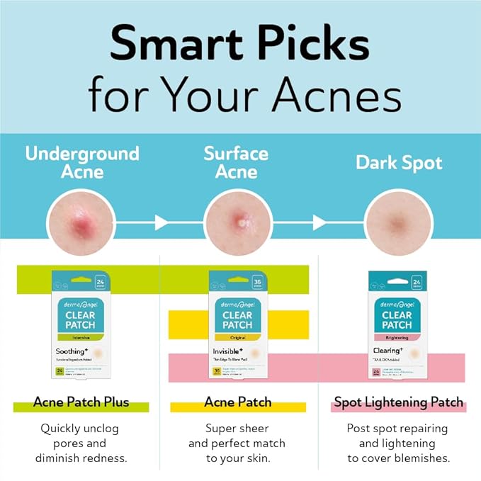 Invisible Pimple Patches for Cystic Acne - Ultra Thin Hydrocolloid Acne Patches & Zit Stickers, Cystic Acne Patch for Surface Blemishes - 48 Count - 2 Sizes Invisible Plus (Clear Patch)