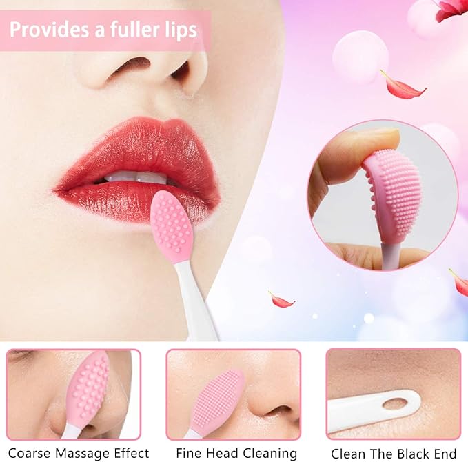 5PCS Silicone Scrubber Set, Lip & Face Cleansing Brush and 2PCS Exfoliating Face Brush for Men & Women