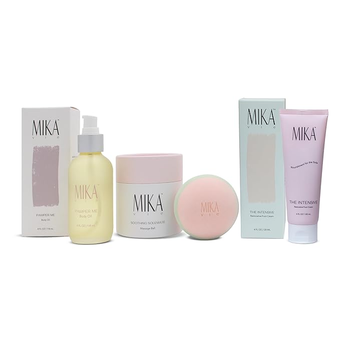 Age Playfully Bundle 3-Piece Luxury Gift Bundle for Women | Organic Body Oil+Foot Lotion for Dry Cracked Feet+Massage Ball for Feet and Muscle | Gift Idea for Women Over 40, Girlfriends | Clean Beauty