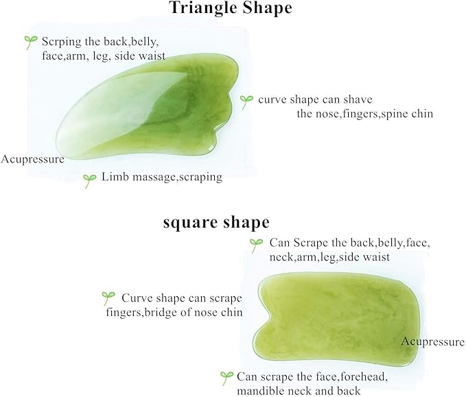 7 Pieces Gua Sha Scraping Massage Tool,Natural Resin GuaSha Tool Massage Tools Set for Face Back and Neck Release,Reduce Muscle Pain,with Storage Bag (Green)