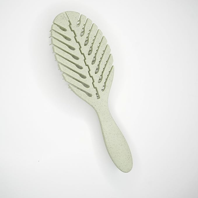 Rëzo Vented Green Detangler Brush - Damage-free detangling, Heat-resistant bristles, Vented design allows max airflow for quick drying