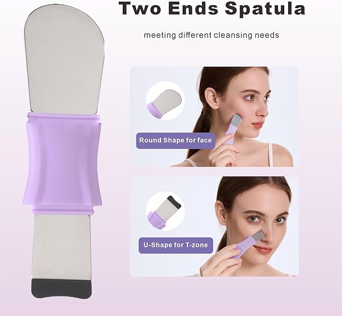 Blackhead Remover Skin Scrubber Pore Cleaning Brush for Face & Nose- 2 in 1 Silicone Face Scrubber & Mask Applicator for Deep Cleaning, Daily Skin Care Tool for Women & Men (Purple)