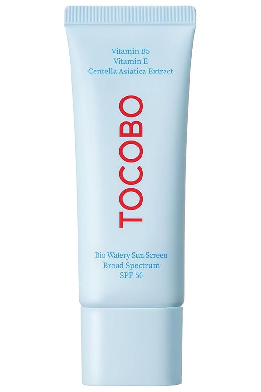 Bio Watery Sunscreen SPF 50 Broad Spectrum Korean Facial Sun Cream with Hyaluronic Acid - Lightweight Daily Face Sunblock Lotion - Vegan, Hypoallergenic, Oxybenzone-Free 1.35 fl oz