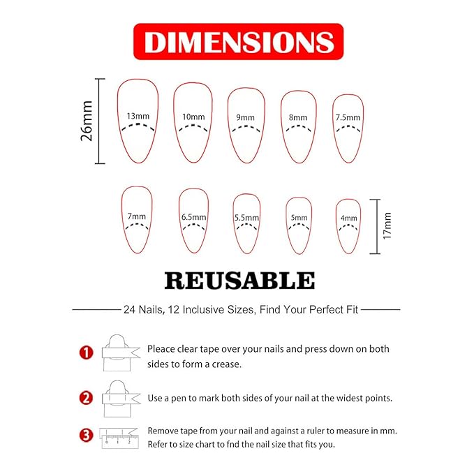 24Pcs Gold Star Press on Nails Medium Almond Fake Nails with 3D Heart Design Glitter False Nails Full Cover Artificial Glue on Nails Spring Summer Stick on Nails Cute Nail Supplies for Women DIY Salon