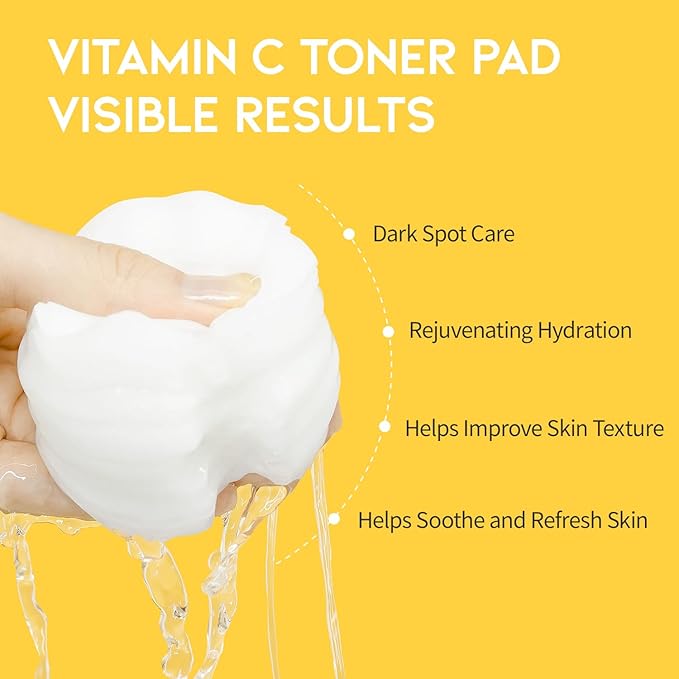 Boosting Toner Pads for Face Oily Skin Korean, #OOTD Vitamin C Niacinamide Heartleaf Hydrating Calming Redness, Vitamin C Toner Pad 70Pads 4.05oz 120ml