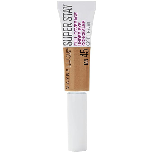 Maybelline New York Super Stay Super Stay Full Coverage, Brightening, Long Lasting, Under-eye Concealer Liquid Makeup Forup to 24H Wear, With Paddle Applicator, Tan, 0.23 fl. oz.